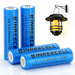🔋 KINREECELL 3.2v AA 600mAh LiFePo4 Akku für Solarleuchten Angebot bei HelloDeals