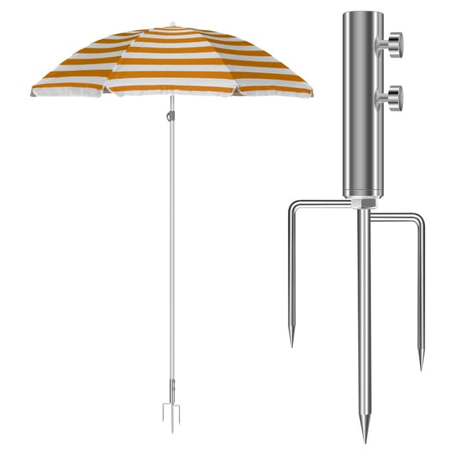 🌞 Herefun Sonnenschirmständer mit Rasendorn | Erdspieß Sonnenschirm 🌴