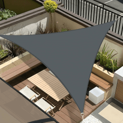 UMI Sonnensegel Wasserdicht 4x4x4m Dreieckig Sonnenschutz Wetterschutz PES Polyester Segel Baldachin 95% UV Schutz Angebot bei HelloDeals