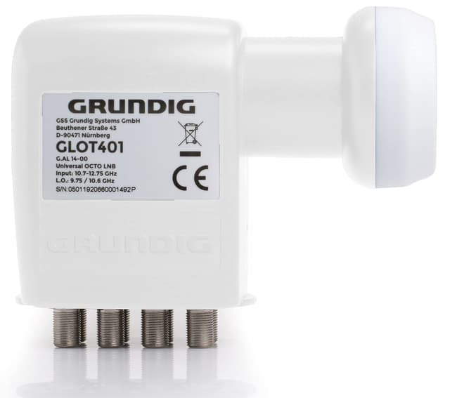 [Test SEHR GUT *] GSS Octo LNB Weiss für digitale Satellitenschüssel - 8 Teilnehmer - TV - 8fach - Full HD - 4K - Wetterschutz - Octo LNB für 8 Teilnehmer WE Weiß