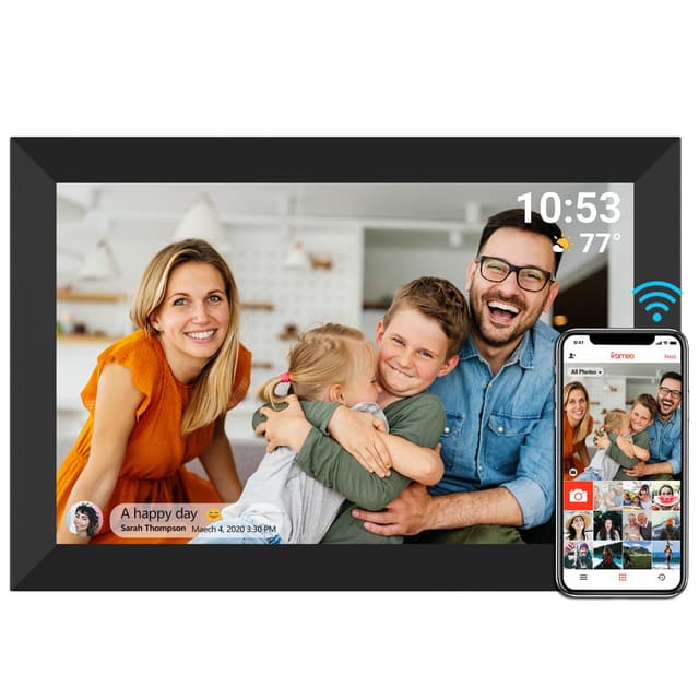 🖼️ Digitaler Bilderrahmen WiFi 10,1 Zoll 1280x800 IPS LCD Touchscreen Schwarz 10.1'' Wlan