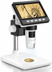 🔬 AOPICK Mikroskop Handy, LCD Digital Mikroskop 50X-500X Auflösung, 4,3-Zoll 1080P USB Mikroskop Angebot bei HelloDeals