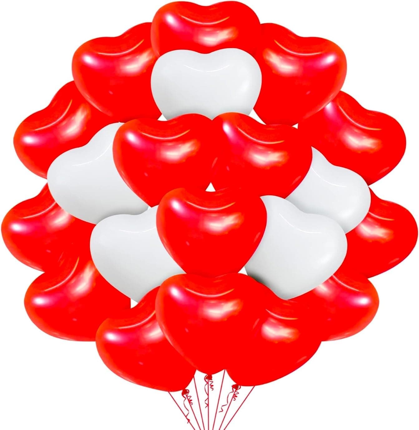 XXL Herzluftballons - Romantisches Rot und Weiß ❤️🎈