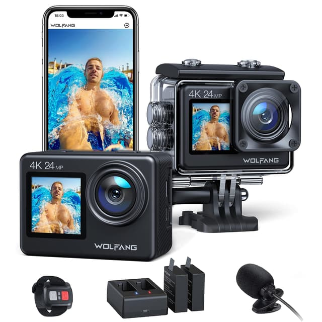WOLFANG GA200 Action Cam 4K 24MP Unterwasserkamera 📹🌊