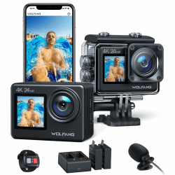 WOLFANG GA200 Action Cam 4K 24MP Unterwasserkamera 📹🌊 Angebot bei HelloDeals