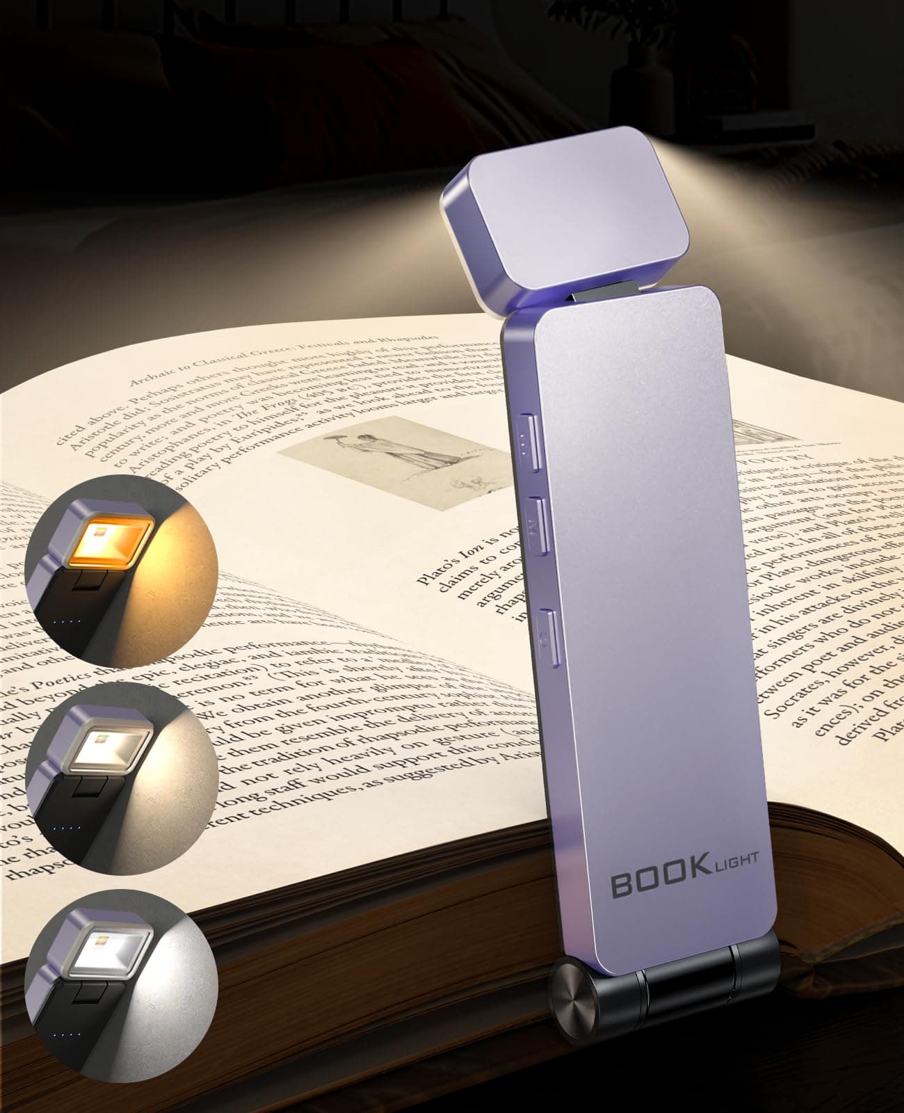 📚🔦 Tyreses Leselampe Buch Klemme - USB Wiederaufladbare LED Klemmleuchte