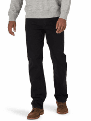 👖 Wrangler Authentics Herren Big & Tall Classic Comfort-Waist Jeans 44W / 30L Schwarz Angebot bei HelloDeals
