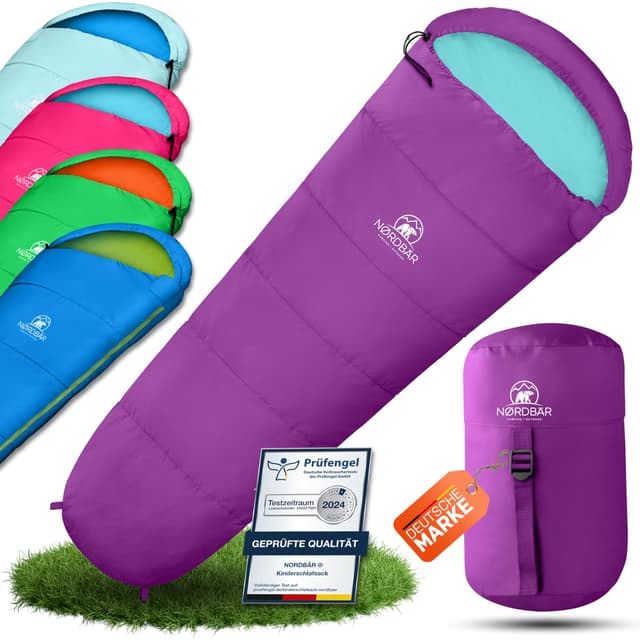 🌟NORDBÄR® Kinderschlafsack für Jungs & Mädchen bis 145 cm Körpergröße🌟