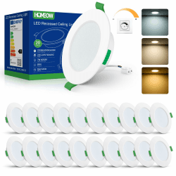 HOMEOW 20er Set LED Einbaustrahler 230V Dimmbar 7W