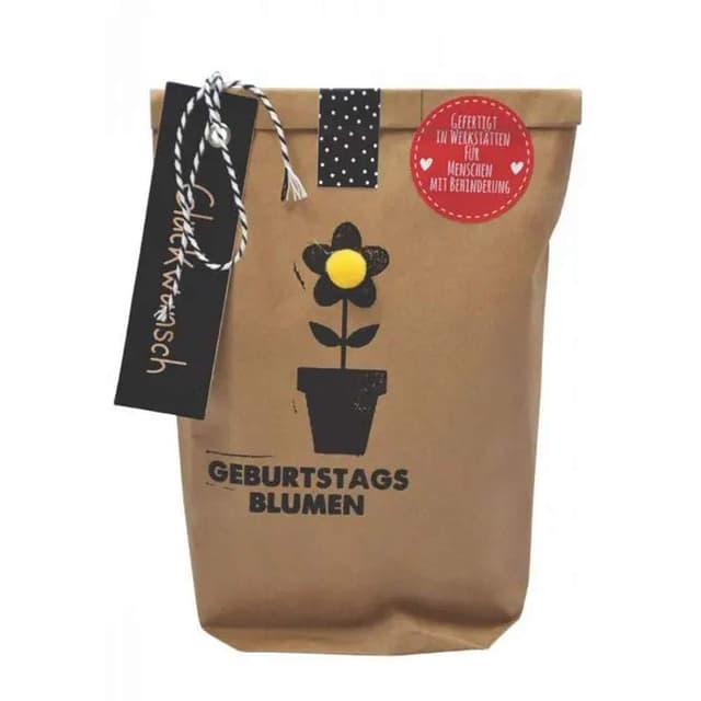 🎁🌸 Wunderle WUN0212 Geburtstagsblumen-Handtasche, Braun, Unisex, Eimerförmig