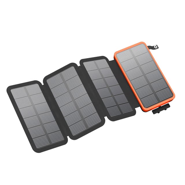 FEELLE Solar Powerbank 25000mAh mit 4 Faltbaren Solarpanel 🌞📱