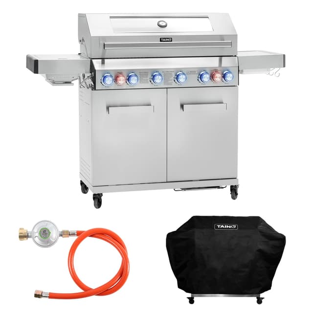 🔥 TAINO Platinum YAMARA 6+2 Gasgrill Set Edelstahl 🍖🔥