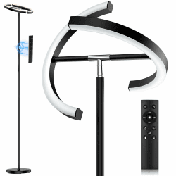 SIBRILLE LED Stehlampe Wohnzimmer 🌟 Schwarz Stehlampe Dimmbar 20W 1300LM Modern Deckenfluter LED