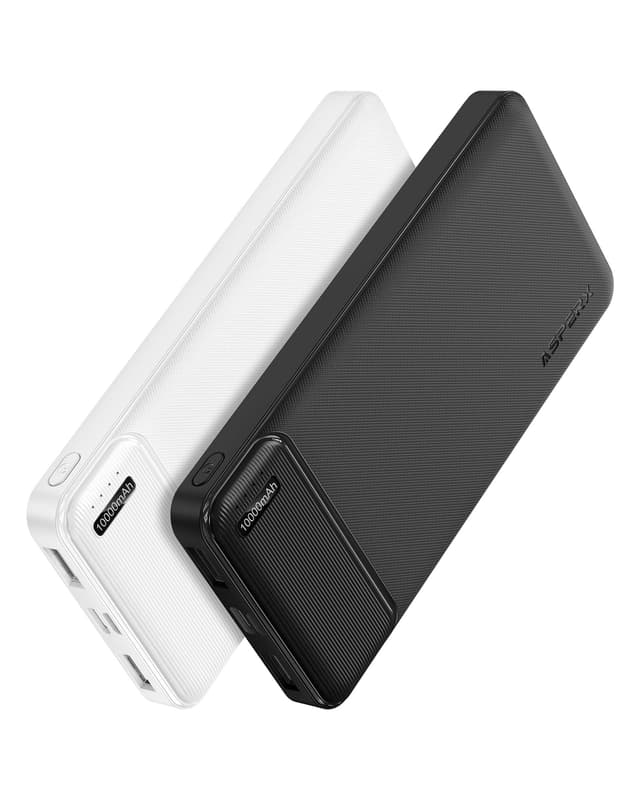 🔋 AsperX Power Bank 10000mAh 2 Stück: Slim, Klein Aber Stark Externer Handyakkus 📱⚡️