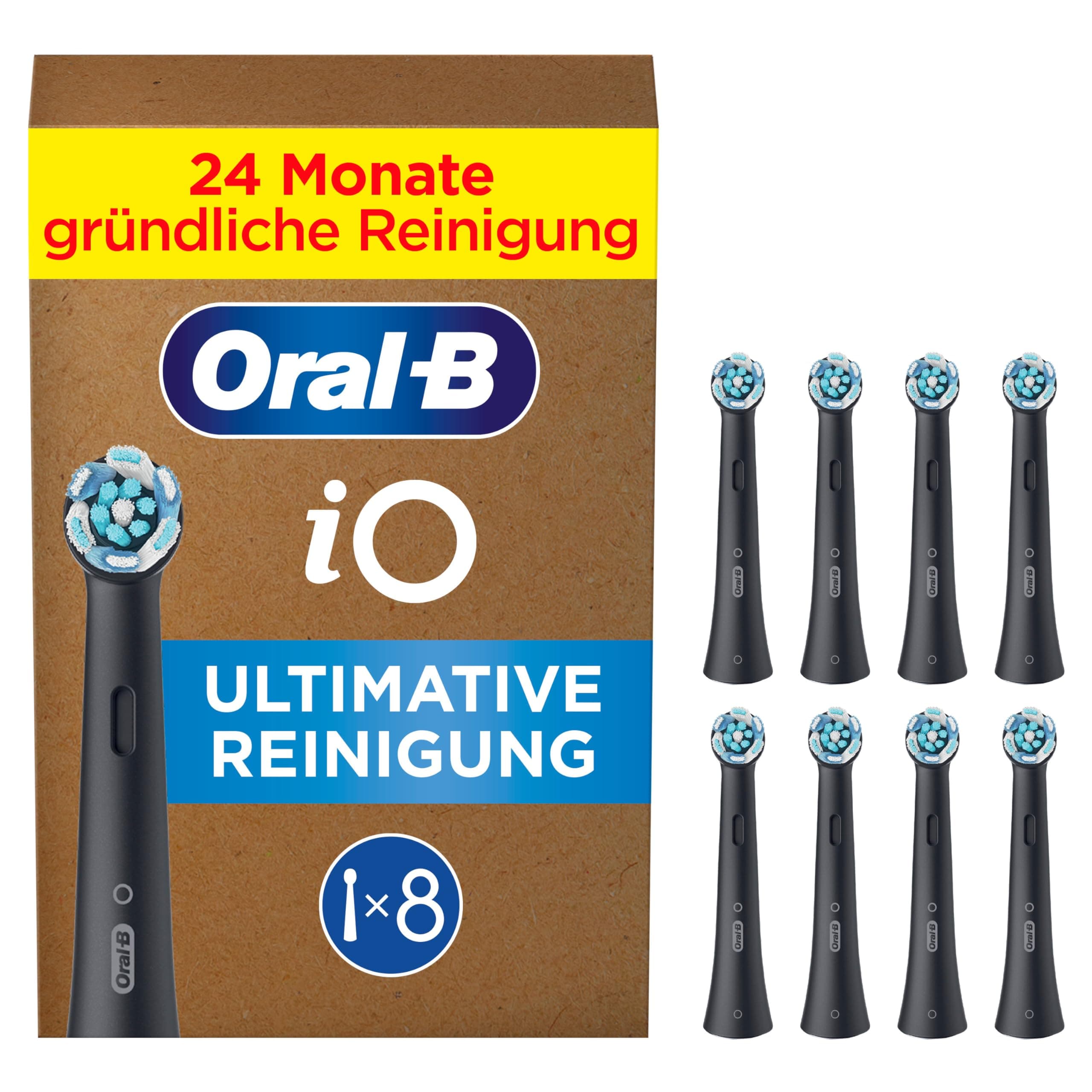 🦷 Oral-B iO Ultimative Reinigung - Aufsteckbürsten für Elektrische Zahnbürsten - Schwarz, 8 Stück