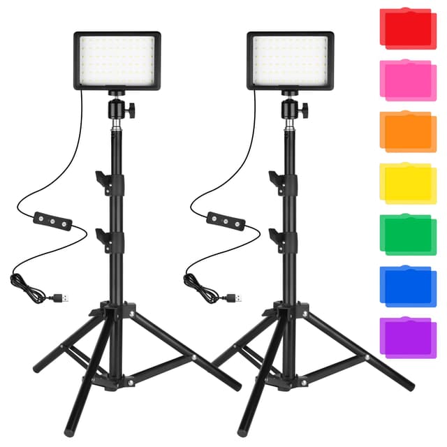 Ci-Fotto LED Fotolicht Video Licht 2-Pack 🌟 Dimmbare 5600K USB LED-Videoleuchte