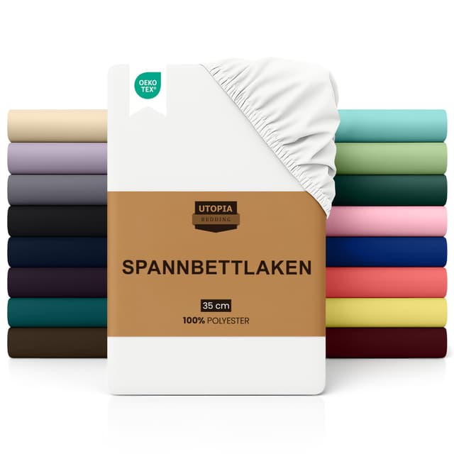 Angebot: Utopia Bedding - Spannbettlaken 180x200cm - Weiß 😍🛏️