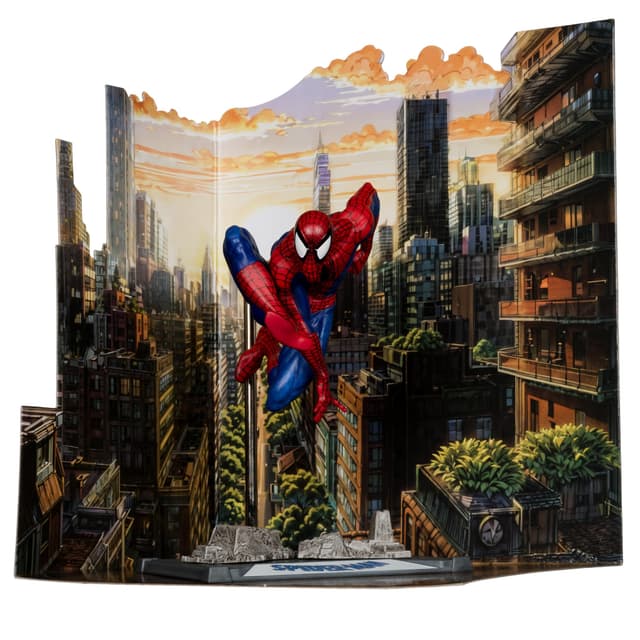 🕷️🕸️ McFarlane Toys - Marvel Spider-Man Posierte Figur im Maßstab 1:10 mit Szene (Spider-Man 6)