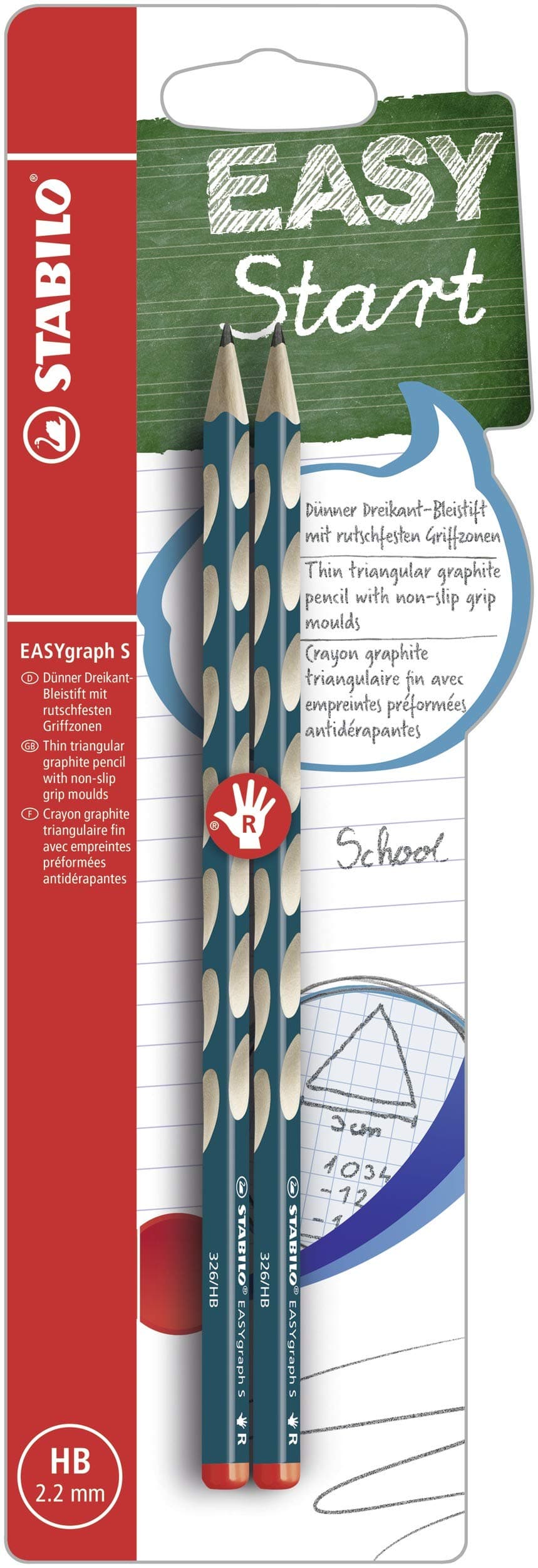 🌟 STABILO EASYgraph S Bleistift 2er Pack - Härtegrad HB