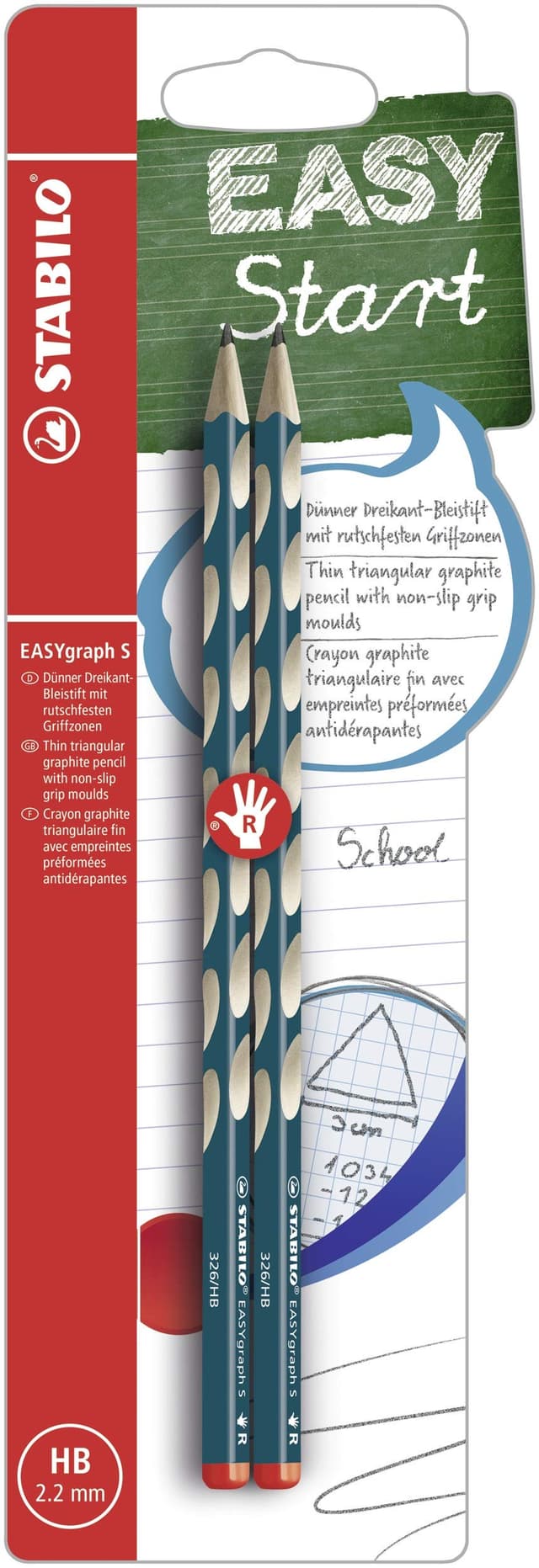 🌟 STABILO EASYgraph S Bleistift 2er Pack - Härtegrad HB