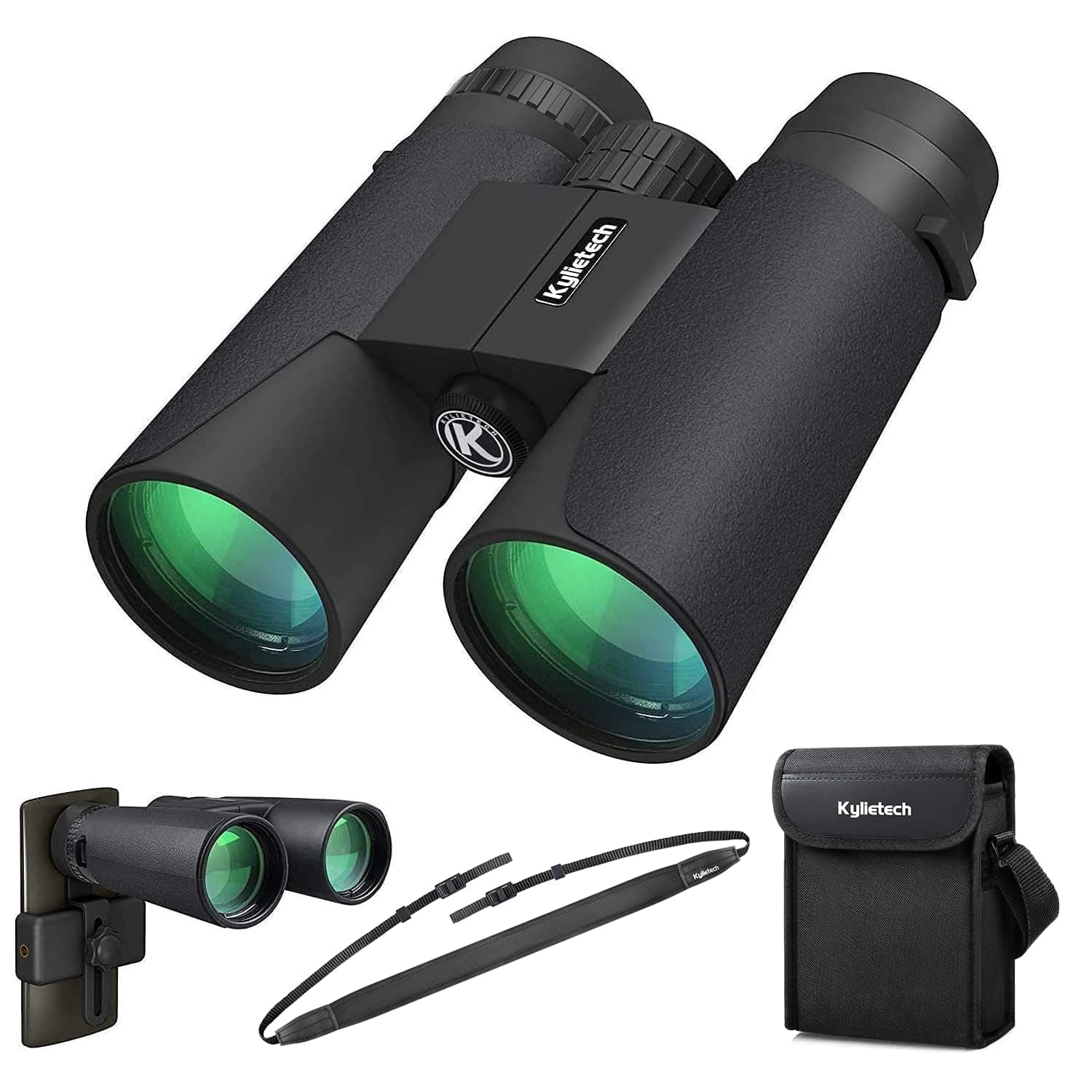 🔭 Kylietech Fernglas 12x42 HD Kompakte Ferngläser mit Smartphone-Adapter 🦉🌲