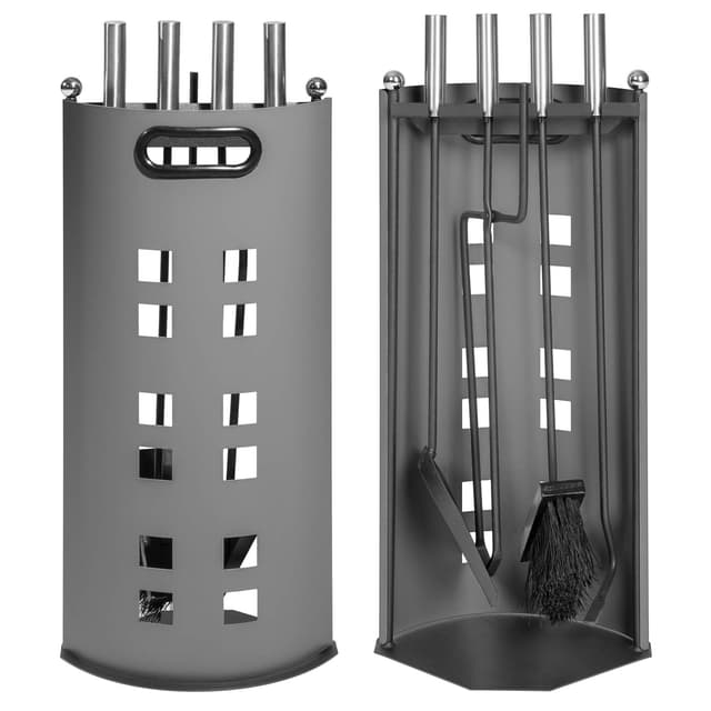 🔥🛠️ tectake® 5-teiliges Kaminbesteck Kamingarnitur Kaminwerkzeug Kaminset 🔥🛠️