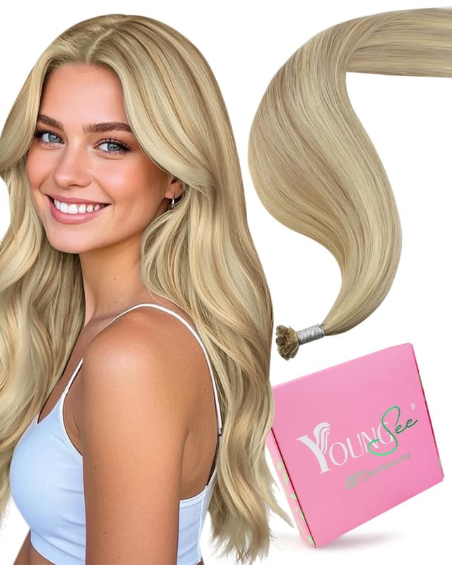 YoungSee Bondings Extensions Echthaar Blond 45cm 🌟👱‍♀️