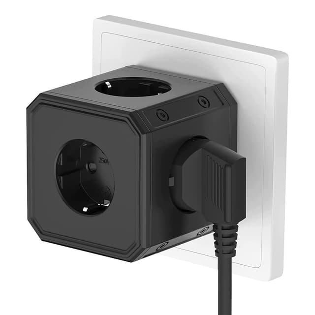 🔌🔌🔌 Deal des Tages! Steckdosenverteiler 5-Fach, Schwarz Schwarz-5 Fach 🔌🔌🔌