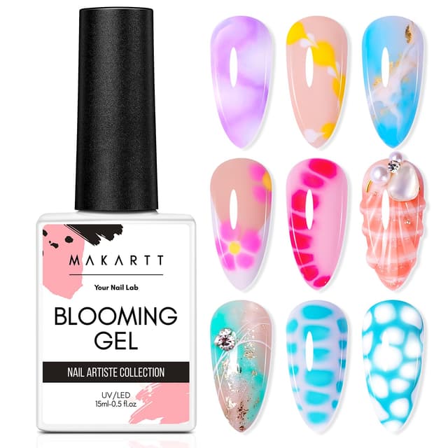 🌸🎨💅 Makartt Blooming Gel Nagellack zum Verteilen 15 ML - DIY Blumen-Tier-Aquarell-Magie-Maniküre-Kit