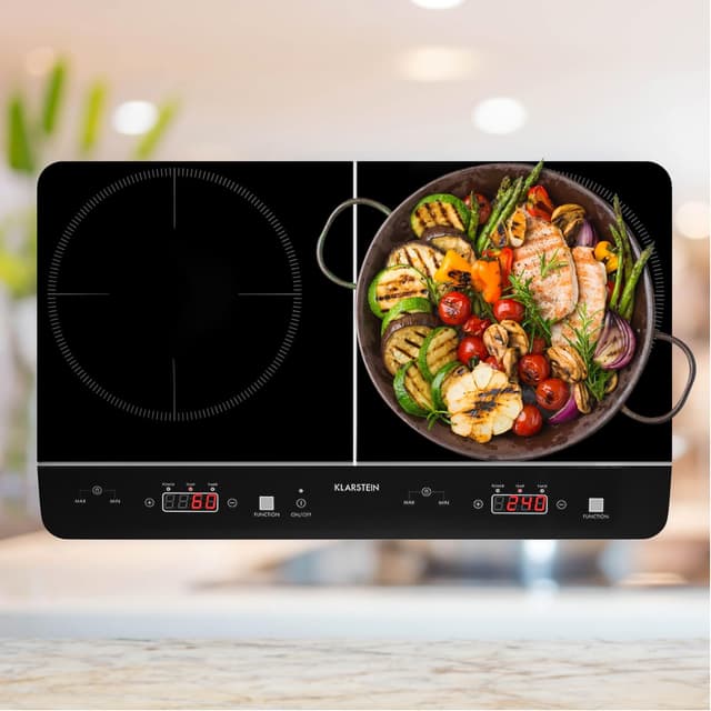 🔥 Deal: Klarstein Elektro Kochplatte Induktion 2 Platten 3500W Schwarz-grau