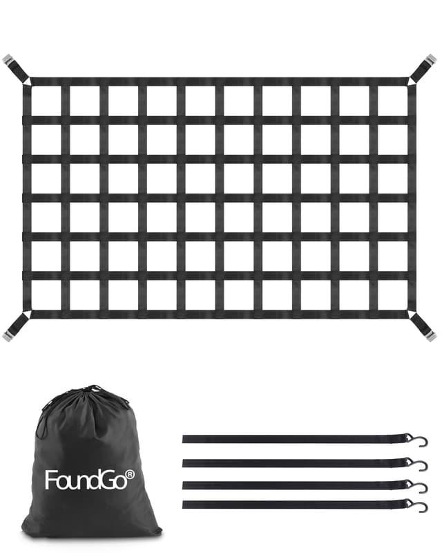 FoundGo Gepäcknetz für Pickup LKW Ladefläche [208x127cm 4.6cm Bandbreite] 🚚