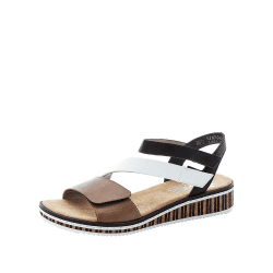 🌟 Super Angebot! Rieker Damen V3670 Sandale 40 EU Beige Kombi 🌟