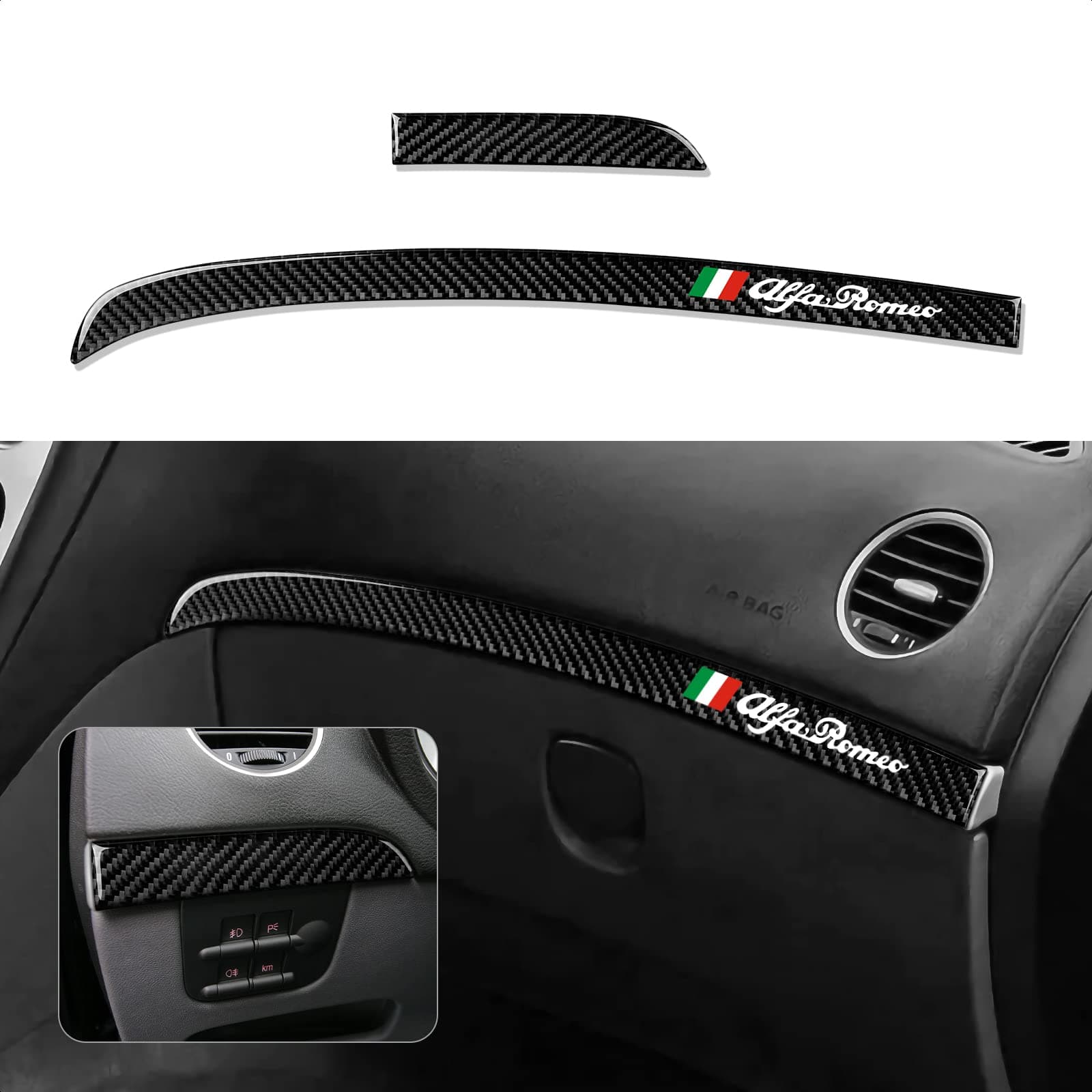OYDDL 2PCS Auto Passagierverkleidung Aufkleber Trim Kohlefaser Trim 🚗🍀