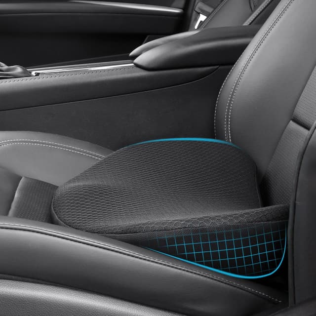 🚗 OLYDON Keilkissen Auto aus Memory Foam | Verbessert die Sitzhaltung und den Komfort | Für Auto und Bürostuhl geeignet (Schwarz) 🛋️