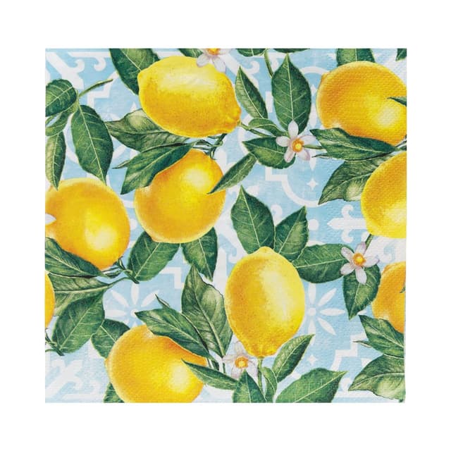 🍋 Talking Tables 20 x Lemon Paper Napkins 20 Pack | Themed Vibrant Disposable Tableware for Memorable Gatherings, Summer Parties, Bridal Showers, Brunches, Bright 🍋