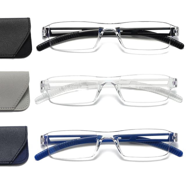 Viseng 3 Pack Randlose Lesebrille Leicht und Bequem 🕶️ 2.5 Dioptrien