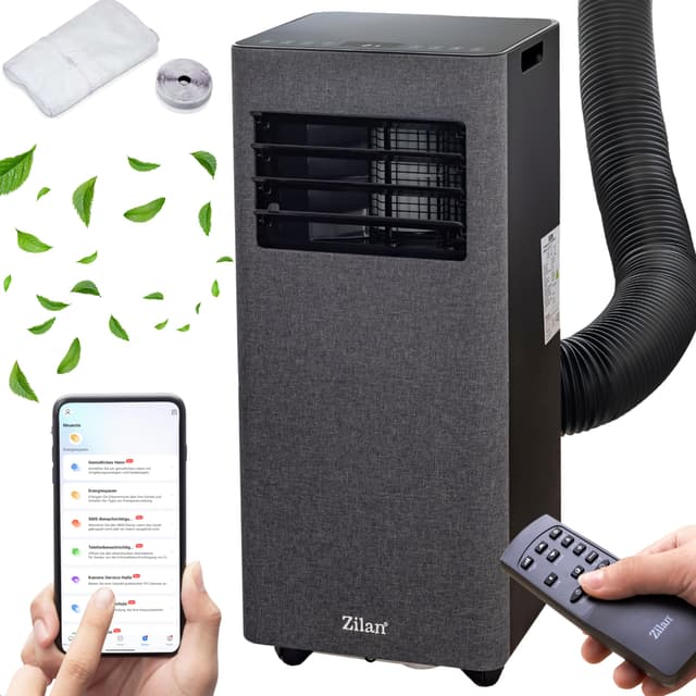 🌬️🏠 Mobile Klimaanlage mit Abluftschlauch & Fensterabdichtung WLAN Klimaanlage WiFi & App Mobil 24H Timer - Kühlen Ventilator 340m³/h Luftentfeuchter 38L mobiles Klimagerät leise mit Fernbedienung