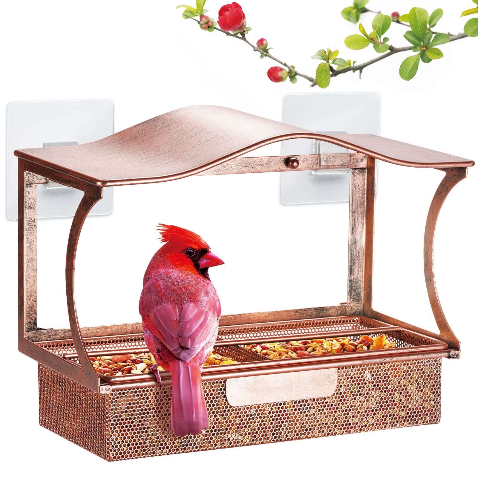 🦜🏡 HouseSapp Fenster Vogelfutterhaus - Rostschutz Metall Vogelfutterspender 🌿