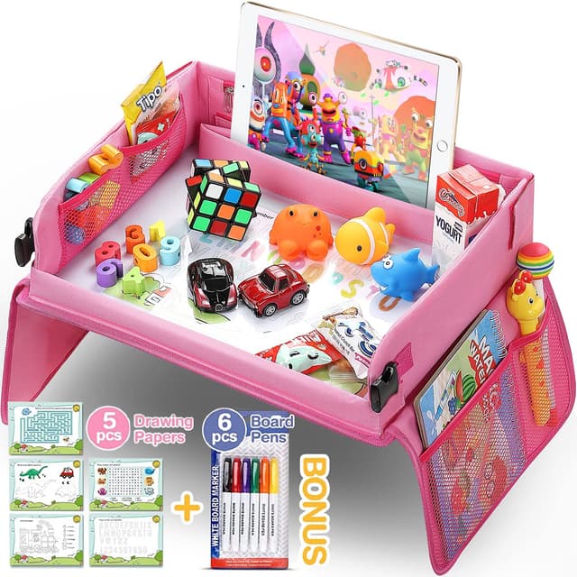 🎨 Lenbest Kinder Reisetisch Kindersitz Spiel - Lernspielzeug für zu Hause und unterwegs! 🚗🎒