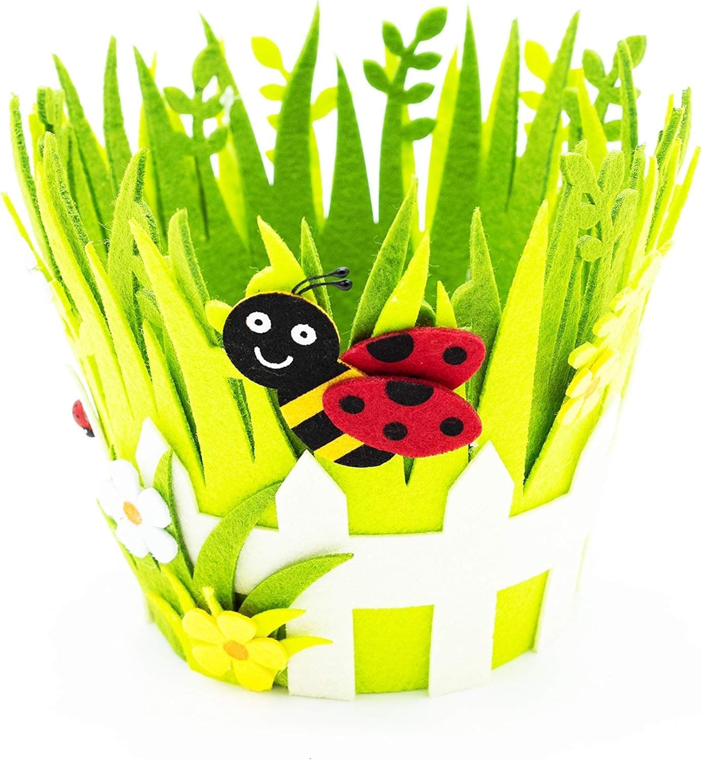 🐞🌿 HEITMANN DECO - Filz-Korb mit Marienkäfer, grün - Osterdeko 🌷