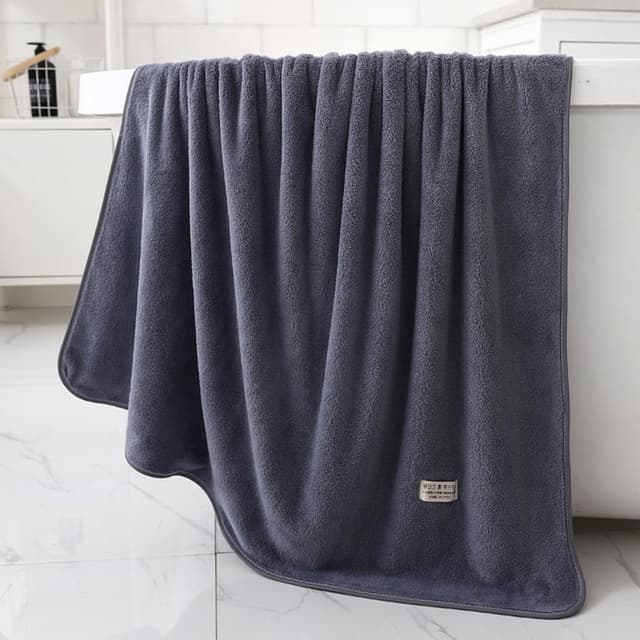 Großes Koralle Samt Badetuch 70 x 140 cm - Grau 🛁