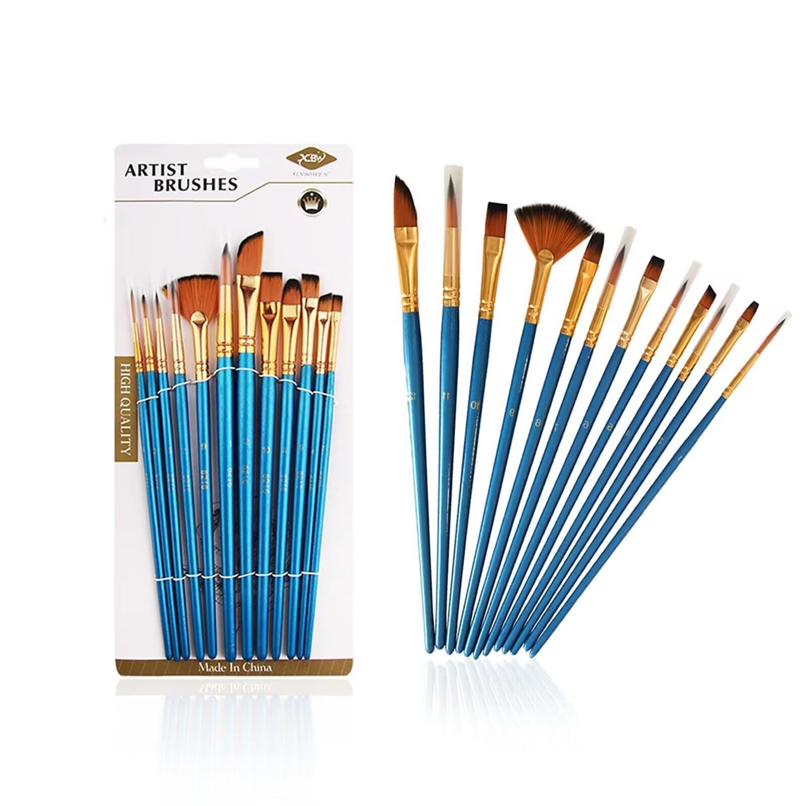 Hochwertiges Pinselset Acrylfarben, 12 Stück Aquarellpinsel 🎨