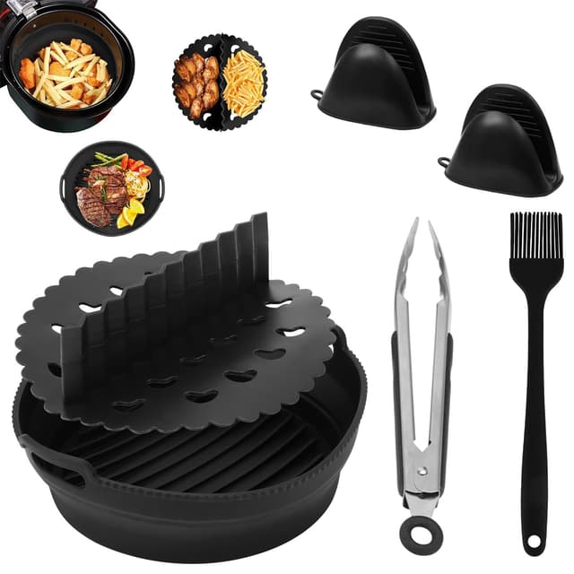 🔥 6-teiliges Silikonform Heißluftfritteuse Zubehör für 8,5 Zoll Air Fryer 🍟