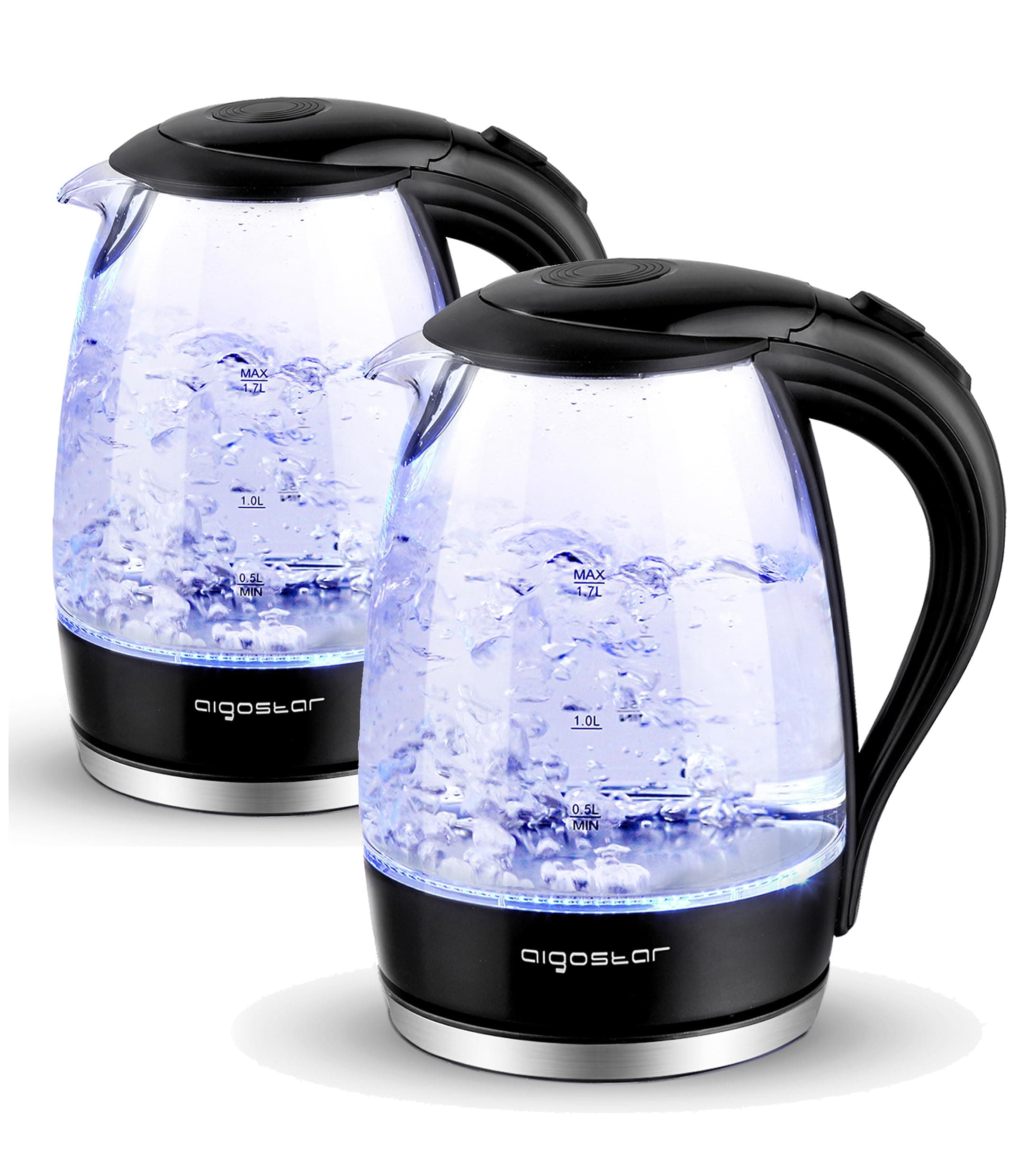 Aigostar Adam - Glas Wasserkocher 1,7L 2200W LED-Beleuchtung 💧🍵