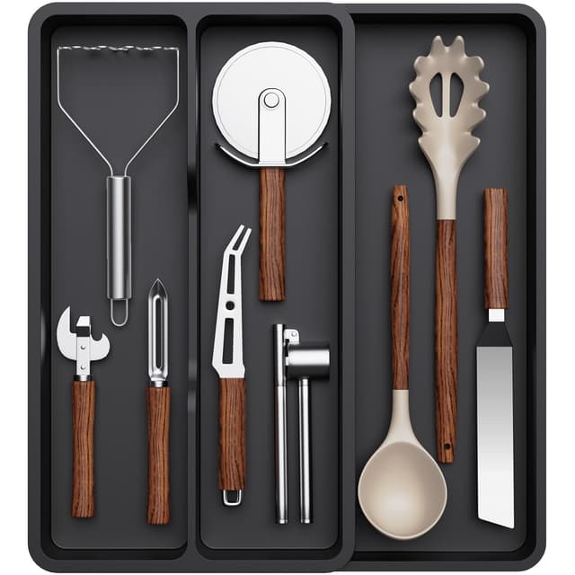 🌟 Lifewit Besteckkasten für Schubladen 🍴 Küchenutensilienhalter erweiterbar auf 36,5 cm