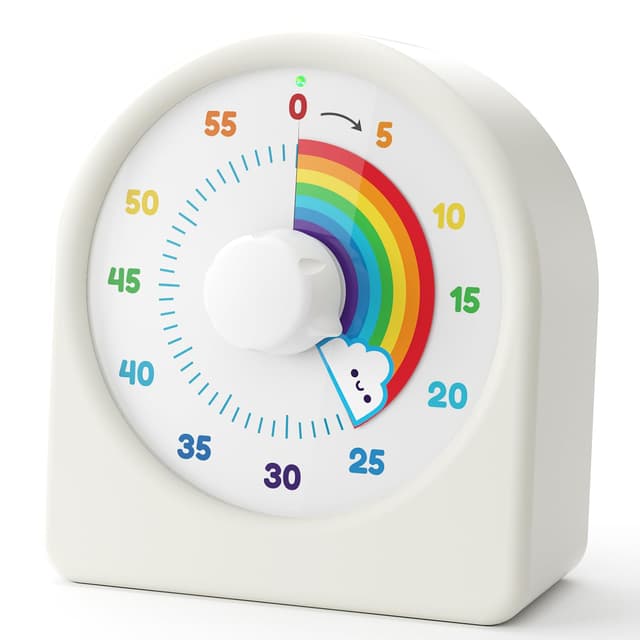 🌈 LIORQUE Visueller Timer 60 Minuten | Lustiges Regenbogen-Design 🕒