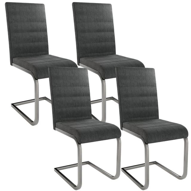 🪑🏡 Juskys Freischwinger Schwingstuhl Vegas 4er Set - Grau 4er Set Dunkelgrau 🪑🏡