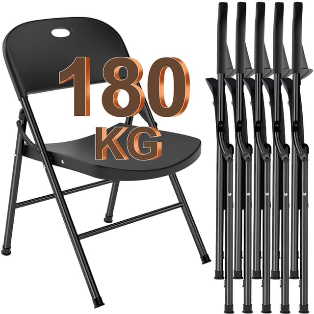 🪑🌿 Gartenstühle 6er Set - Klappbar & Stapelbar - 180 kg Belastbarkeit