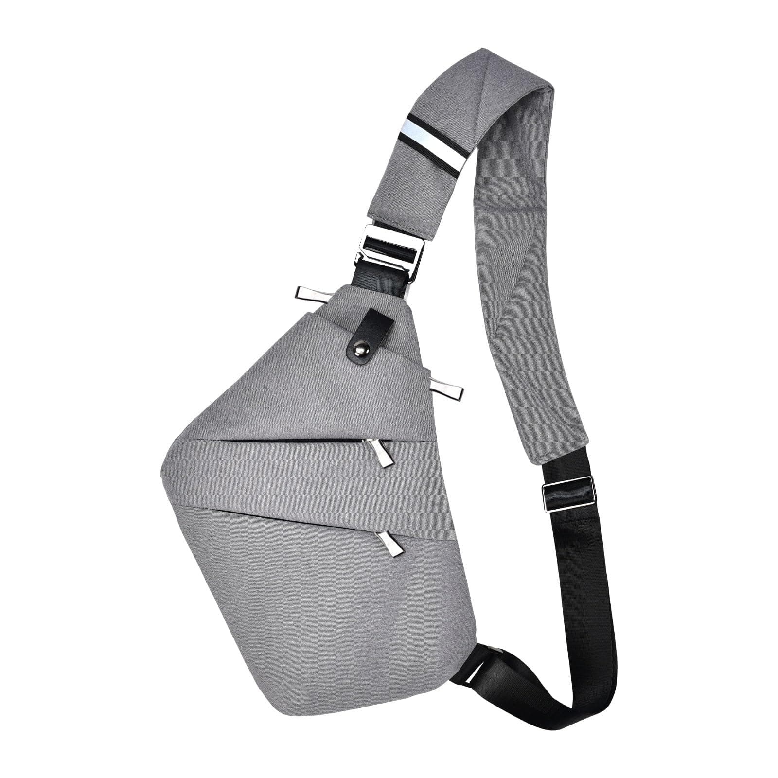 🎒 Fibrdoo Brusttasche | Anti-Diebstahl Sling Bag | Crossbody Schultertasche M Grau-1