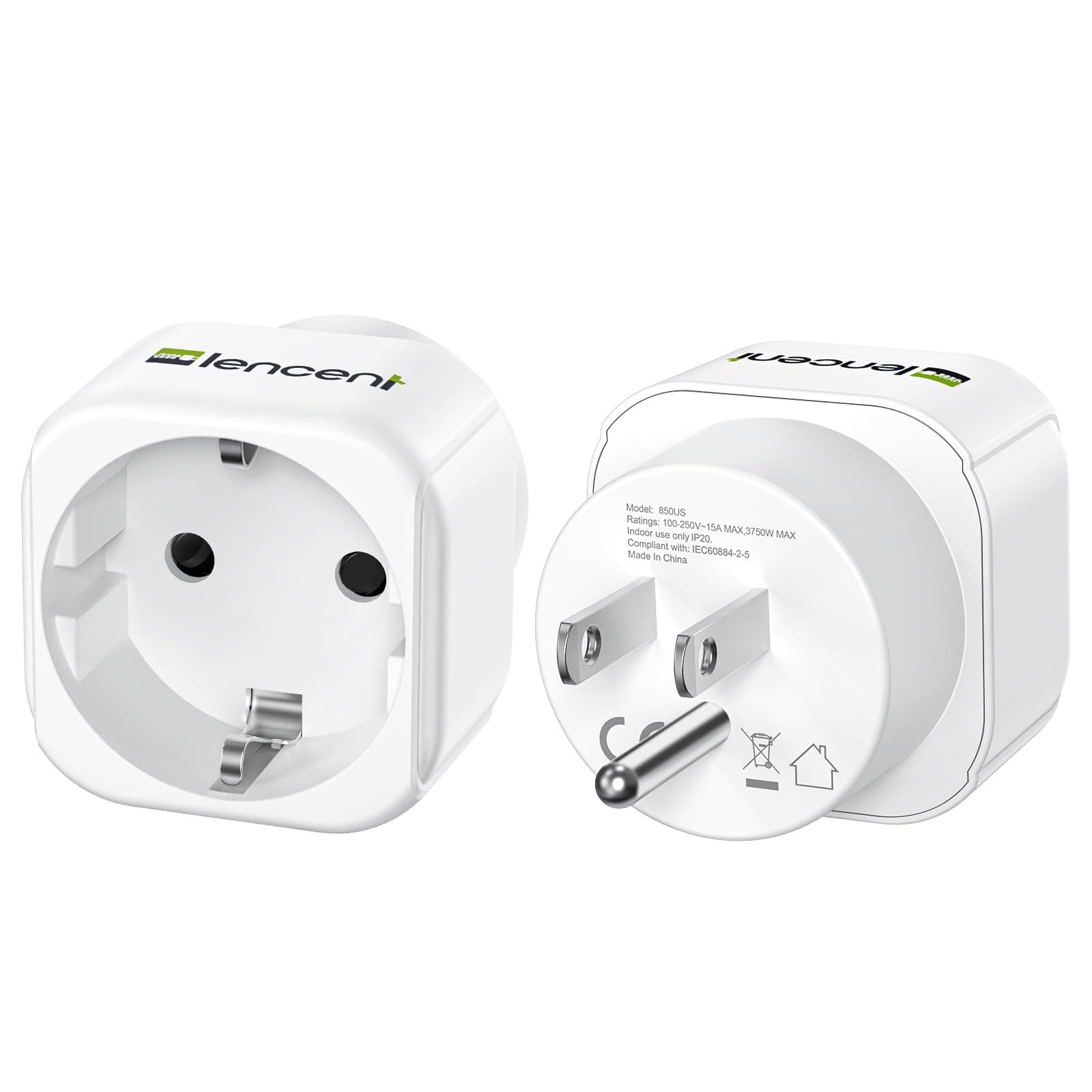 🔌🌍 LENCENT 2X Reise Adapter Stromadapter Typ-B Schuko Europa DE zu Amerika Reisestecker Netzadapter für USA Kanada Mexiko Kolumbien Thailand Steckdose